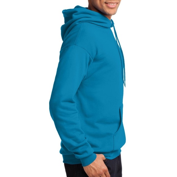 NWOT Neon Blue Men’s Hoodie - Picture 2 of 3